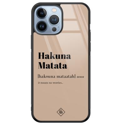 iPhone 13 Pro Max glazen hardcase - Hakuna Matata