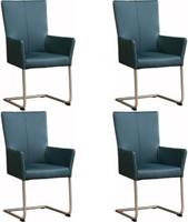 Set van 4 Leren eetkamerstoelen Dry - met armleuning - Echt leer, Industrieel, Comfortabel en kies uit meer dan 150+ kleuren - Ontdek de Vele Leersoorten en Kleuren bij ShopX - thumbnail