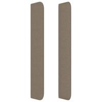 Hoofdbord met randen 83x16x118/128 cm stof taupe - thumbnail
