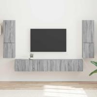Tv-meubelset Wandgemonteerd 4 pcs Grijs Sonoma Bewerkt hout - thumbnail