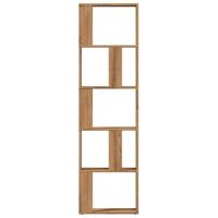 Boekenkast 45x24x159 cm bewerkt hout artisanaal eikenkleur - thumbnail