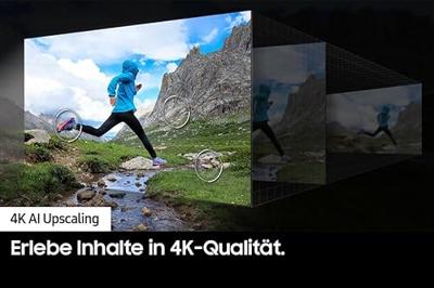 Samsung QLED 4K Q70D 55 inch tv met AI Quantum 4K processor, AI 4K afkomst, Samsung Tizen OS, Motion Xcelerator 120Hz, Smart TV, KI TV, GQ55Q70DATXZG, Duits model [2024]