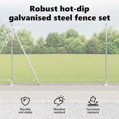 VidaXL Afrasteringspaal zilver 10 x 1,5 m (13 mm gaas) staal VidaXL Afrasteringspaal zilver 10 x 1,5 m (13 mm gaas) staal