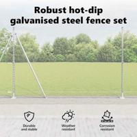 VidaXL Afrasteringspaal zilver 10 x 1,5 m (13 mm gaas) staal - thumbnail