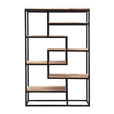 Wandmeubel Kyan - zwart/naturel - 180x120x40 cm