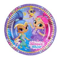 Wegwerp bordjes Shimmer & Shine papier 8 stuks | 30 stuks - thumbnail