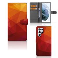 Book Case voor Samsung Galaxy S22 Ultra Polygon Red - thumbnail