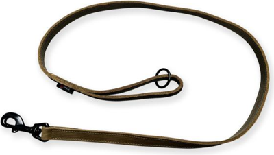 Hondenriem vetleer - Olijfgroen - Met handvat