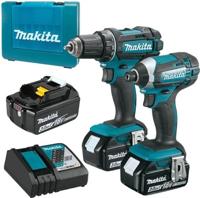 Makita DLX2127X1 Combiset - DDF482 18v Boor-/schroefmachine + DTD152 slagschroevendraaier 3,0 Ah accu (3 st), snellader in koffer - thumbnail