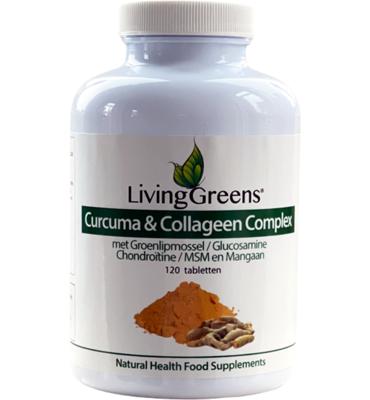 Livinggreens Curcuma & collageen complex 120 Tabletten