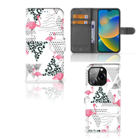 iPhone 14 Pro | Telefoonhoesje | Met pasjeshouder | Flamingo Triangle - thumbnail