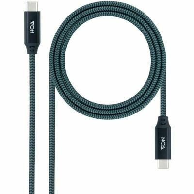Nanocable 10.01.4300-COMB USB 3.2-kabel Gen2x2, 20 Gbit/s, 5 A/100 W, 4K/60 Hz, USB-C/M-USB-C/M, grijs/zwart, 0,5 m