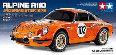 Tamiya 1:10 RC auto Elektro Racewagen Renault Alpine 110 Jägermeister Oranje Brushed Bouwpakket Tamiya 1:10 RC auto Elektro Racewagen Renault Alpine 110 Jägermeister Oranje Brushed Bouwpakket