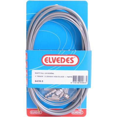 Elvedes Versnellingskabelset 1700 / 2250 mm universeel sturmey archer rvs - zilver (op kaart)