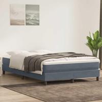 Boxspring zonder matras fluweel donkergrijs 160x220 cm - thumbnail