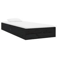 Bedframe massief hout zwart 75x190 cm - thumbnail