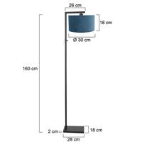 Steinhauer Strakke vloerlampStanger met blauw velvet - 8222ZW - thumbnail