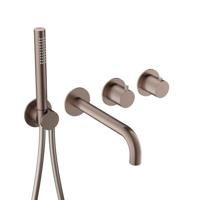 Afbouwdeel -Inbouw Bad thermostaat Hotbath Ace Met 2-Weg Stop-Omstel Met Uitloop Handdouche/ Doucheslang Geborsteld Koper PVD - thumbnail