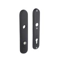 SKG3 veiligheid-schilden doorgaand profielcilindergat 92mm met kerntrek beveiliging zwart/rvs - thumbnail