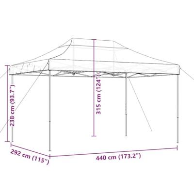 Partytent inklapbaar pop-up 440x292x315 cm groen - thumbnail
