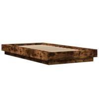 Bedframe met LED-verlichting gerookt eikenkleurig 100x200 cm - thumbnail