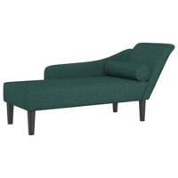 Chaise longue met kussens stof donkergroen - thumbnail