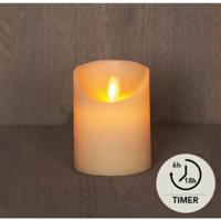 LED Rustiek stompkaars ivoor 7,5x10cm - thumbnail