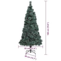VidaXL Kunstmatige voorverlichte kerstboom met ballenset groen 180 cm - thumbnail