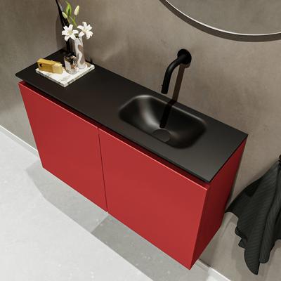 MONDIAZ TURE 80cm toiletmeubel fire. EDEN wastafel urban rechts geen kraangat