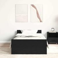 Bedframe zonder matras 75x190 cm spaanplaat zwart eikenkleurig - thumbnail