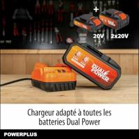 Batteria e caricabatterie - Dual Power - POWDP90640 - Batteria e caricabatterie 2.5Ah/5.0Ah 2x20V - Utensili fai da te a batteria - thumbnail