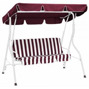 Florida 3-zits metalen schommel tuinbank wit-bordeaux Florida 3-zits metalen schommel tuinbank wit-bordeaux