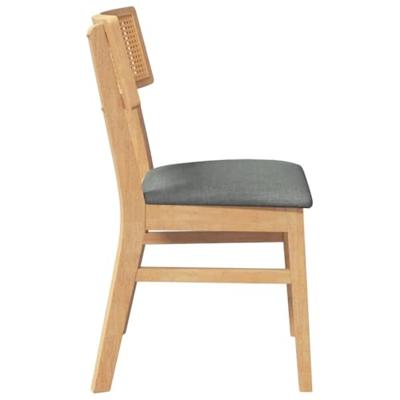 Eetkamerstoelen met kussens 2 st massief hout rubber