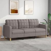 Driezitsbank 180 cm stof taupe - thumbnail