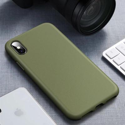 Starry Series schokbestendig stro materiaal + TPU beschermhoes voor iPhone XS/X (donkergroen)
