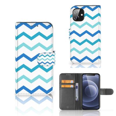 Apple iPhone 12 Mini | Telefoon Hoesje | Zigzag Blauw Apple iPhone 12 Mini | Telefoon Hoesje | Zigzag Blauw