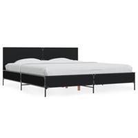 Bedframe bewerkt hout metaal zwart 200x200 cm - thumbnail