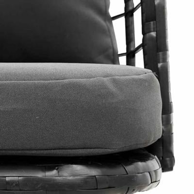 Tuinstoel met kussens poly rattan zwart Tuinstoel met kussens poly rattan zwart