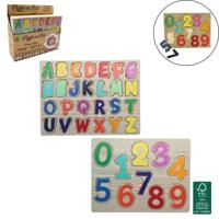Houten puzzel letter/nummer 30x21cm - thumbnail