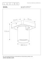 Lucide NIGEL - Plafondspot - LED Dim to warm - GU10 - 1x5W 2200K/3000K - Wit - thumbnail