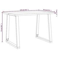 Eettafel met natuurlijke rand 110x70x75 cm massief acaciahout - thumbnail