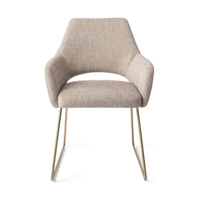 Jesper Home Eetkamerstoel 'Yanai' Slide Gold, kleur Biscuit Beach