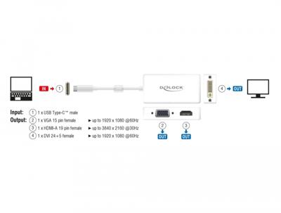 DeLOCK USB-C > VGA / HDMI / DVI adapter DeLOCK USB-C > VGA / HDMI / DVI adapter