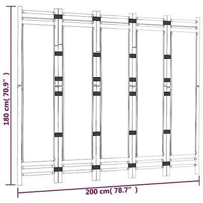 Kamerscherm 5-panelen inklapbaar 200 cm bamboe en canvas