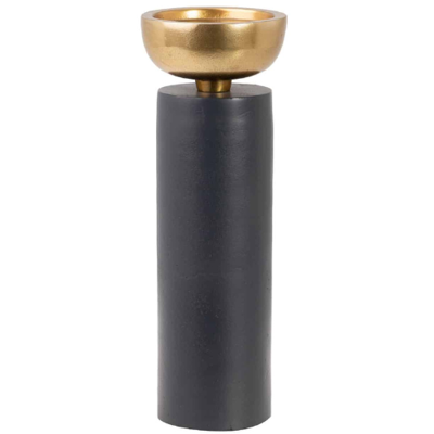 Kandelaar metaal - kandelaar Majestic, klein - kandelaar goud & grijs