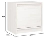 Nachtkastjes 2 st 40x30,5x40 cm massief grenenhout wit - thumbnail