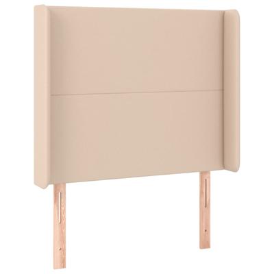 Hoofdbord met randen 163x16x118/128cm kunstleer cappuccinokleur - thumbnail