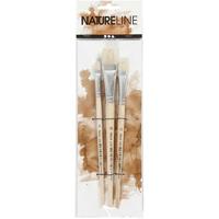 Creativ Company Nature line kwasten, afm 8+12+20, l: 18,5-20,5 cm, b: 10-20 mm, plat, 3 stuk/ 1 doos - thumbnail