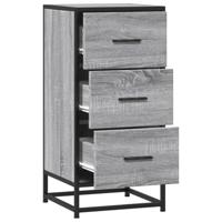 Dressoir 35,5x35x76 cm bewerkt hout en metaal grijs sonoma - thumbnail