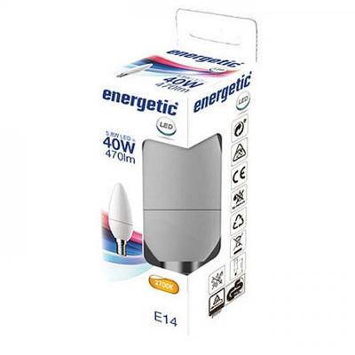 Energetic LED kaars E14 4,9-40W 2700K mat - 2710120 Energetic LED kaars E14 4,9-40W 2700K mat - 2710120